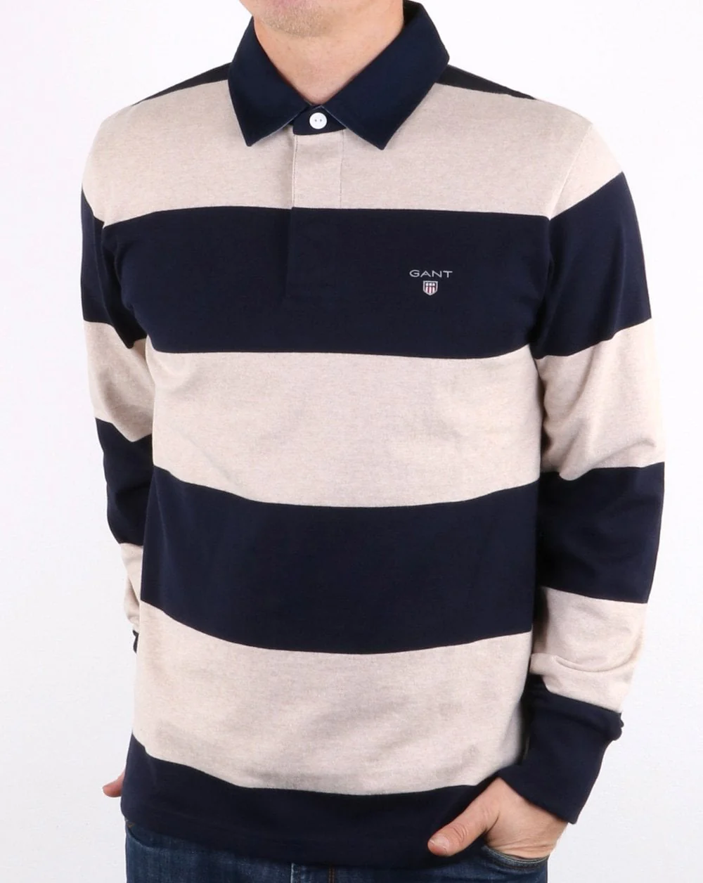 Gant Barstripe Heavy Rugger Rugby Seed Melange
