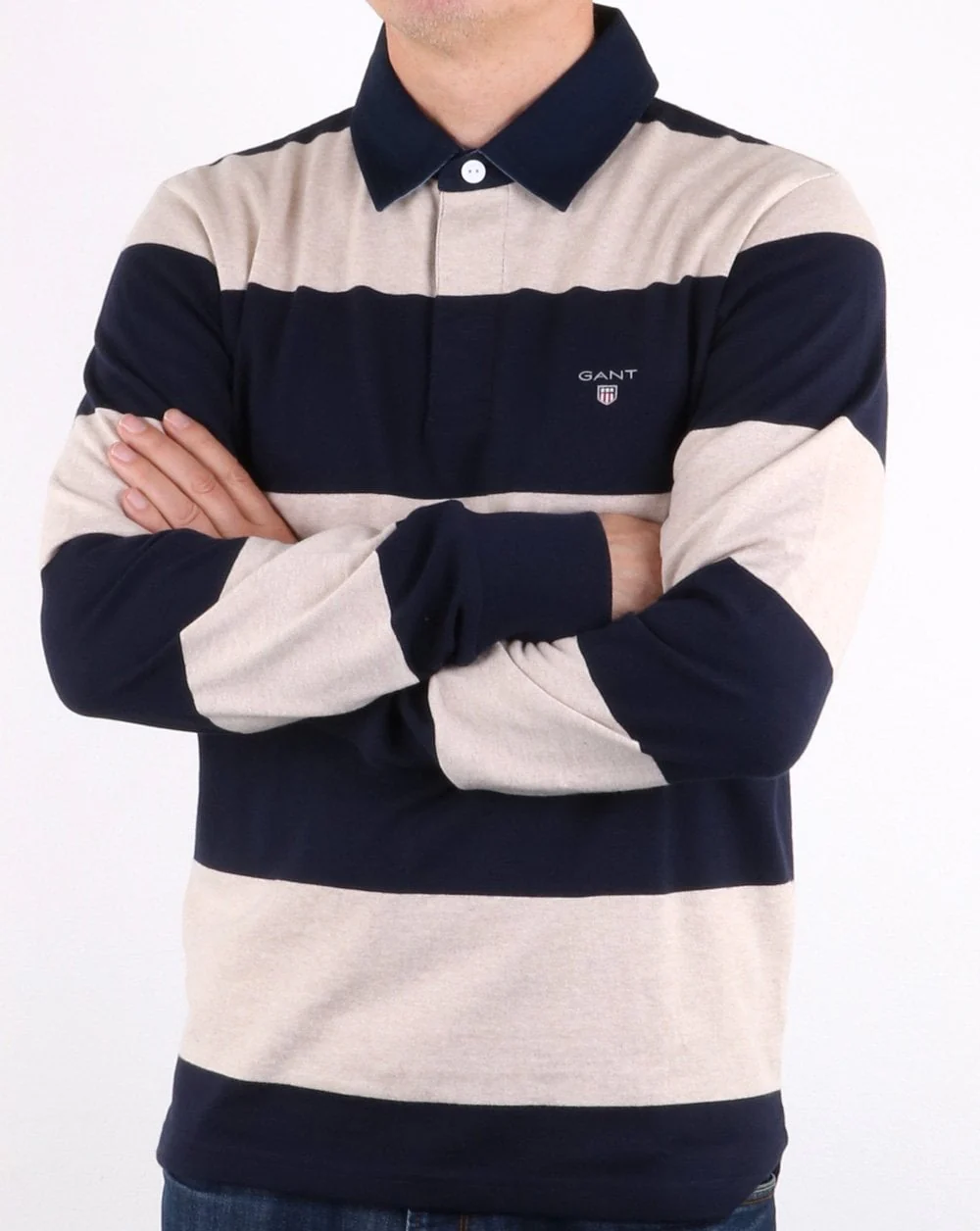 Gant Barstripe Heavy Rugger Rugby Seed Melange - Image 3