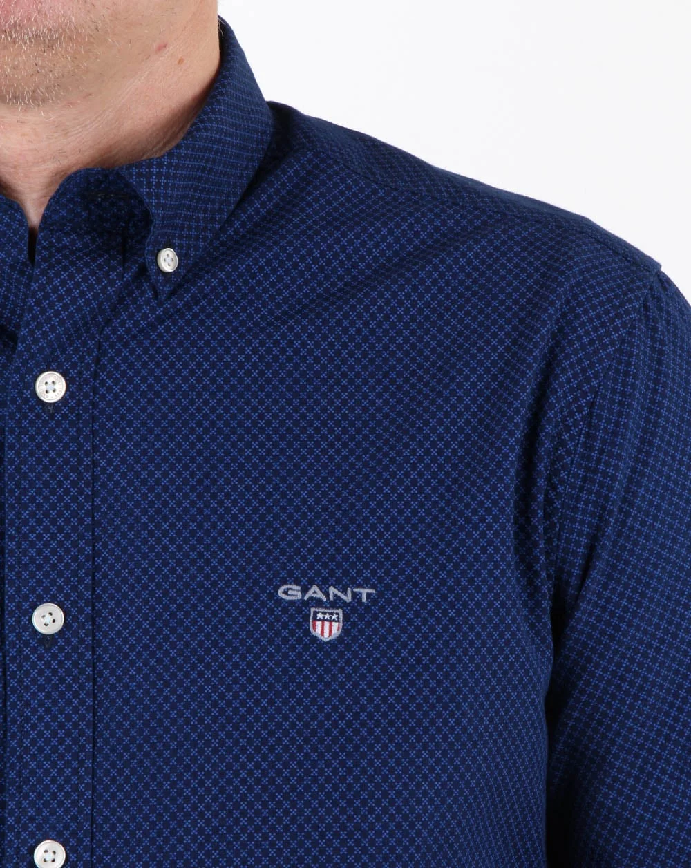 Gant Broadcloth Dot Shirt Yale Blue - Image 3
