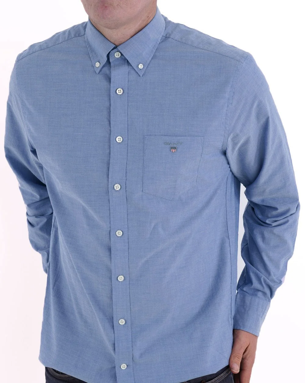 Gant Broadcloth Shirt College Blue - Image 3