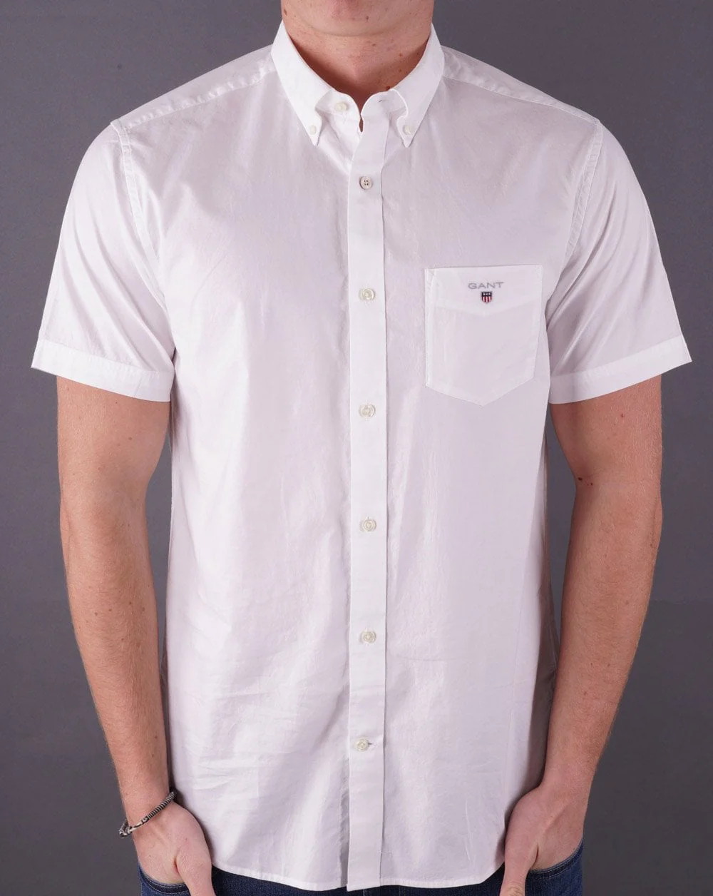 Gant Broadcloth Short Sleeve Shirt White - Image 3