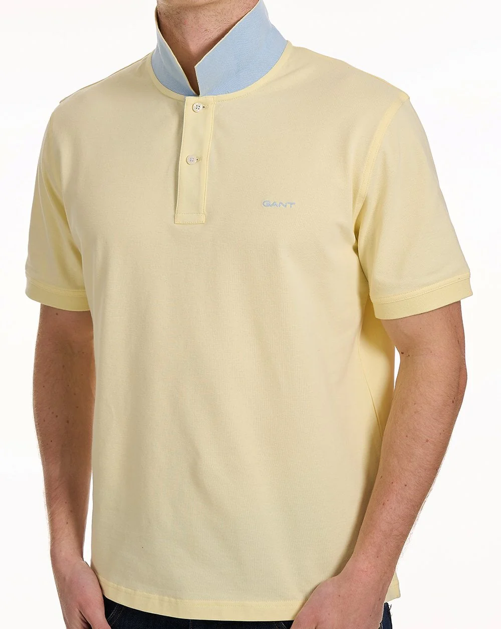 Gant Contrast Collar Polo Shirt Vanilla Yellow - Image 2