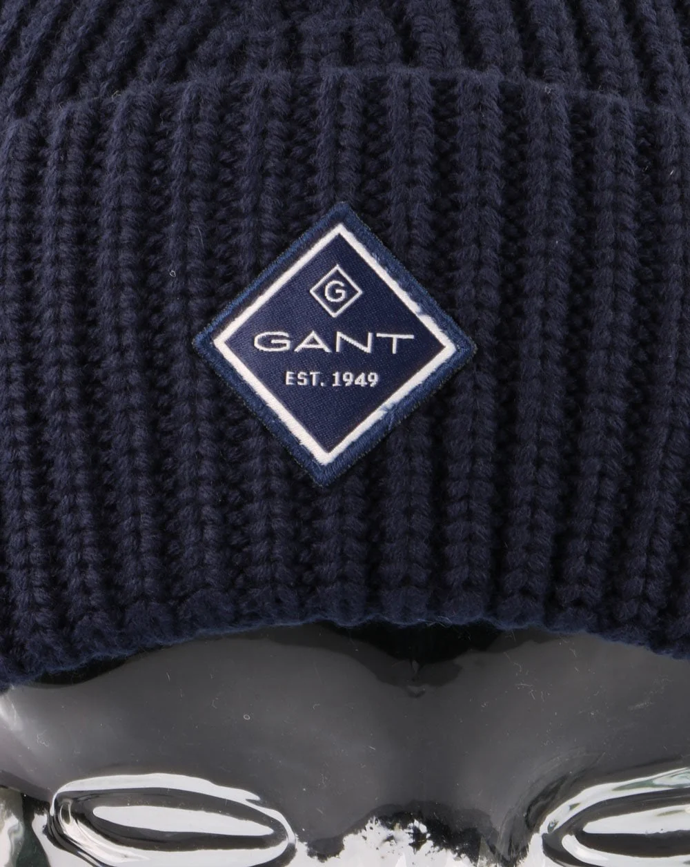 Gant Cotton Rib Knit Hat Marine - Image 2