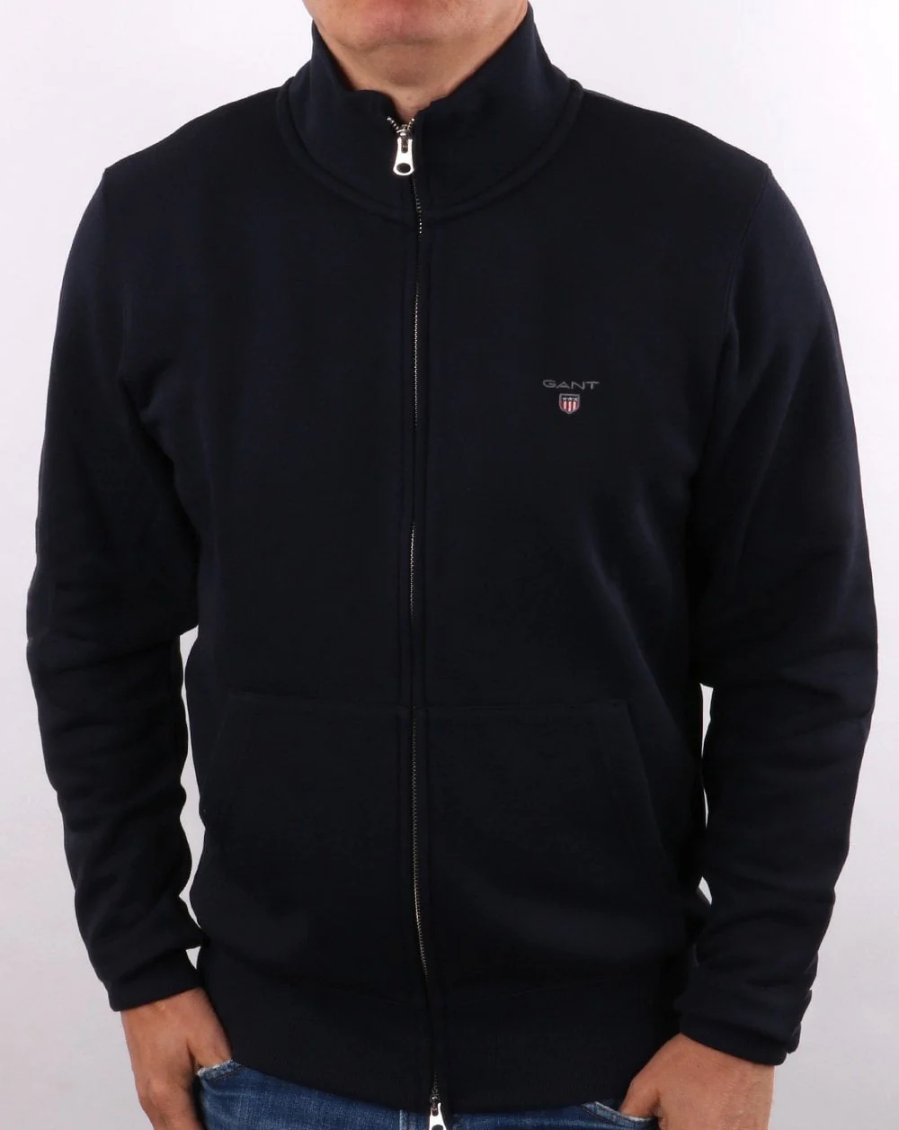 Gant Original Full Zip Track Top Navy Blue - Image 2