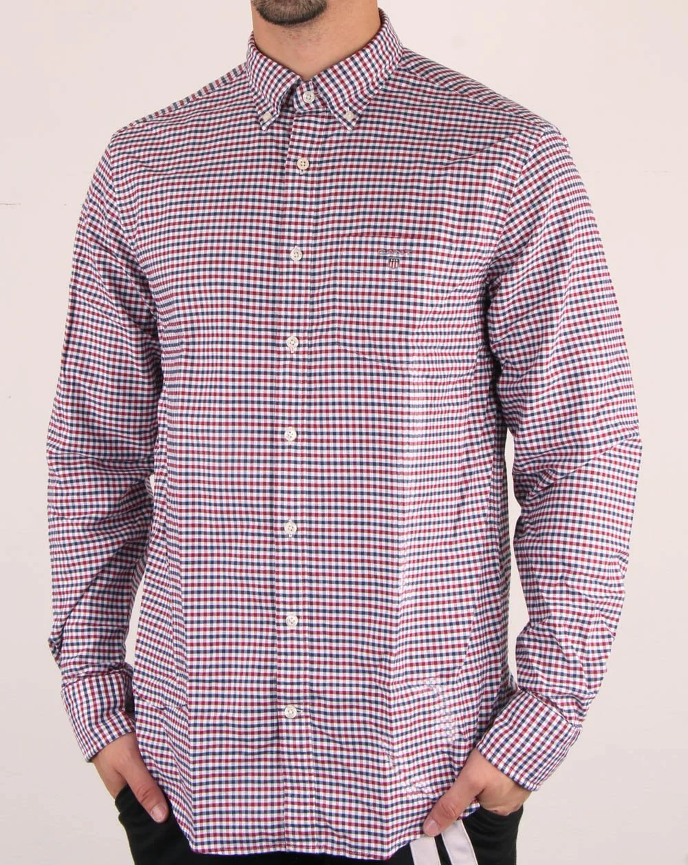 Gant Oxford Gingham Shirt Mahogany Red