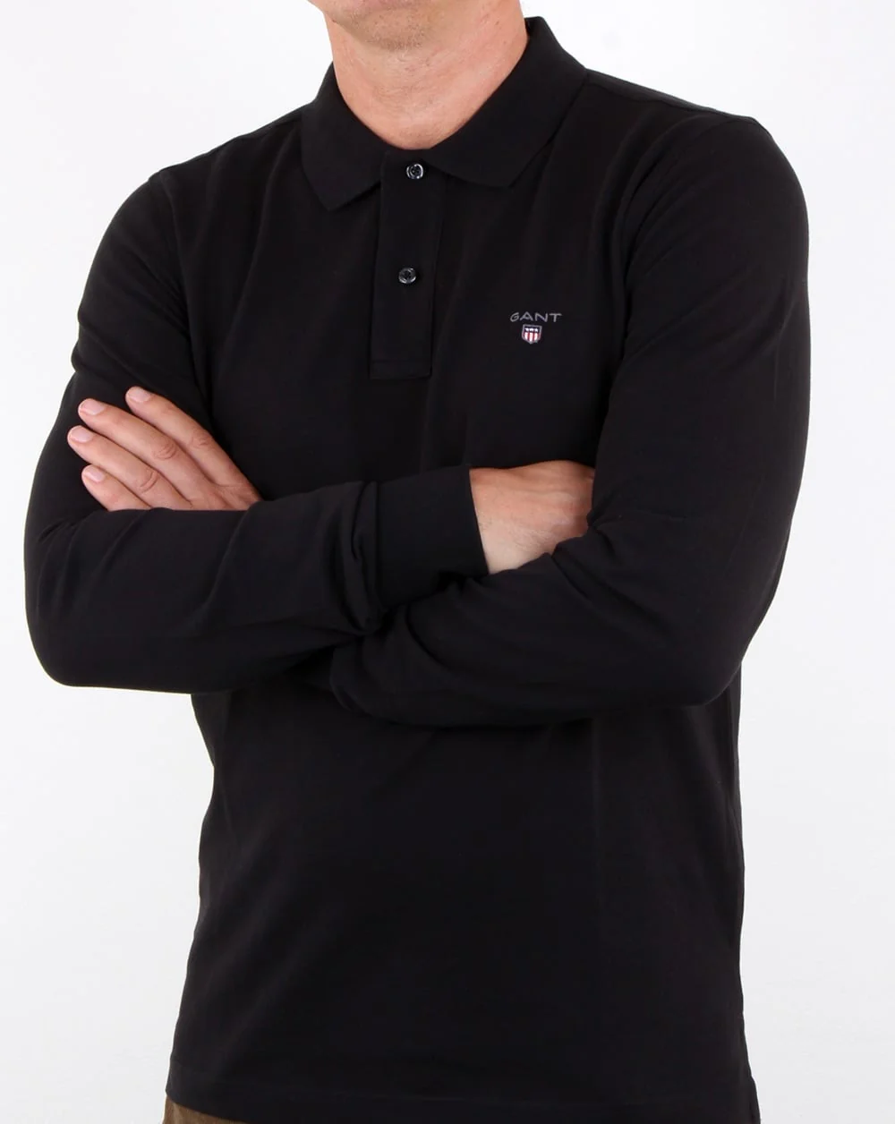 Gant Pique Ls Rugger Polo Black - Image 3