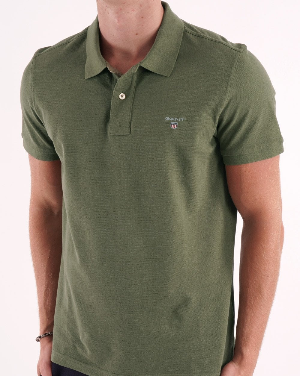 Gant Pique Rugger Polo Green - Image 2