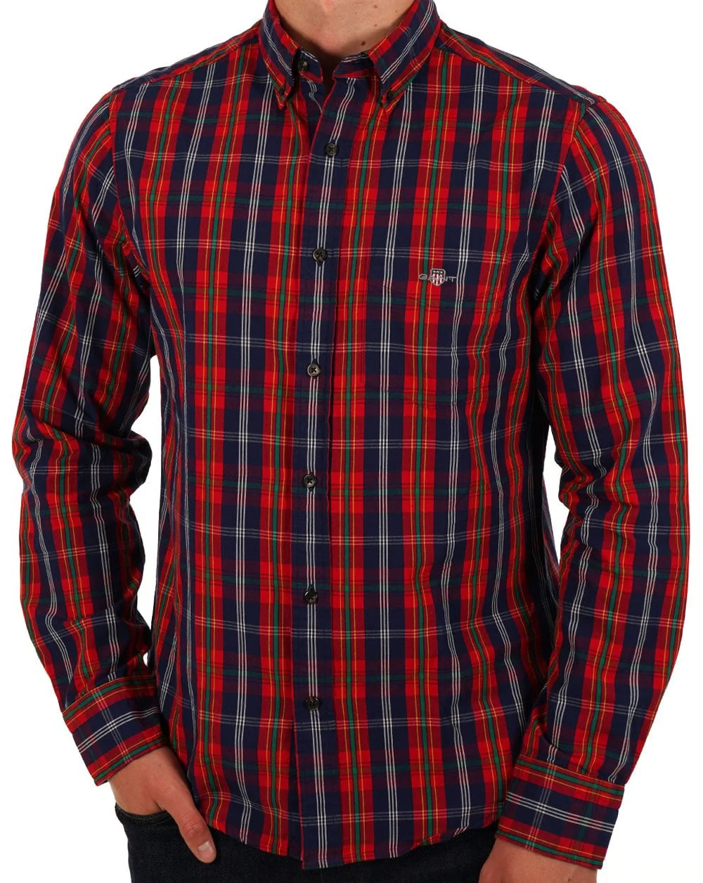 Gant Poplin Check Shirt Persian Blue - Image 3