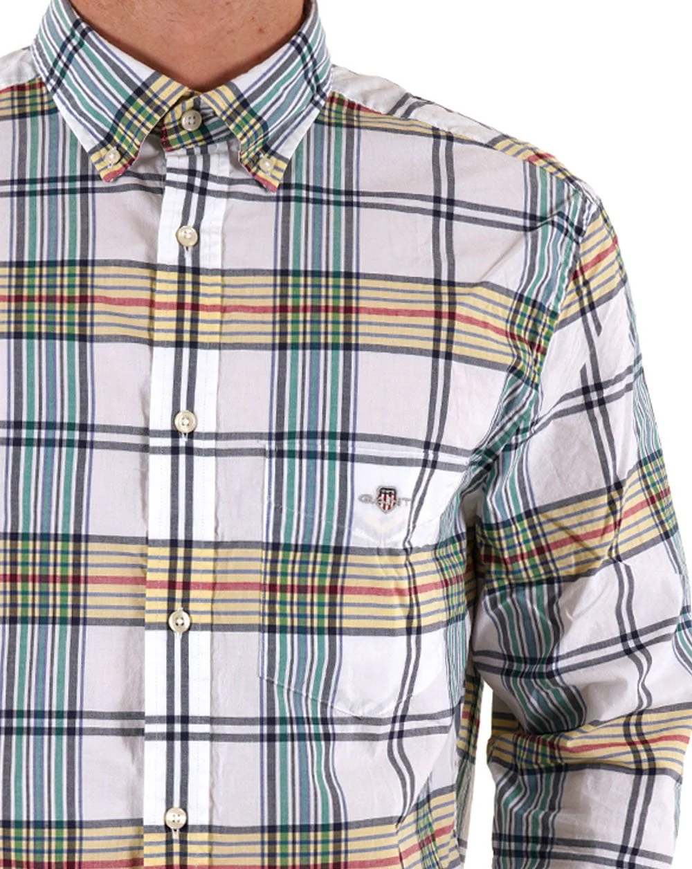 Gant Poplin Check Shirt White - Image 2