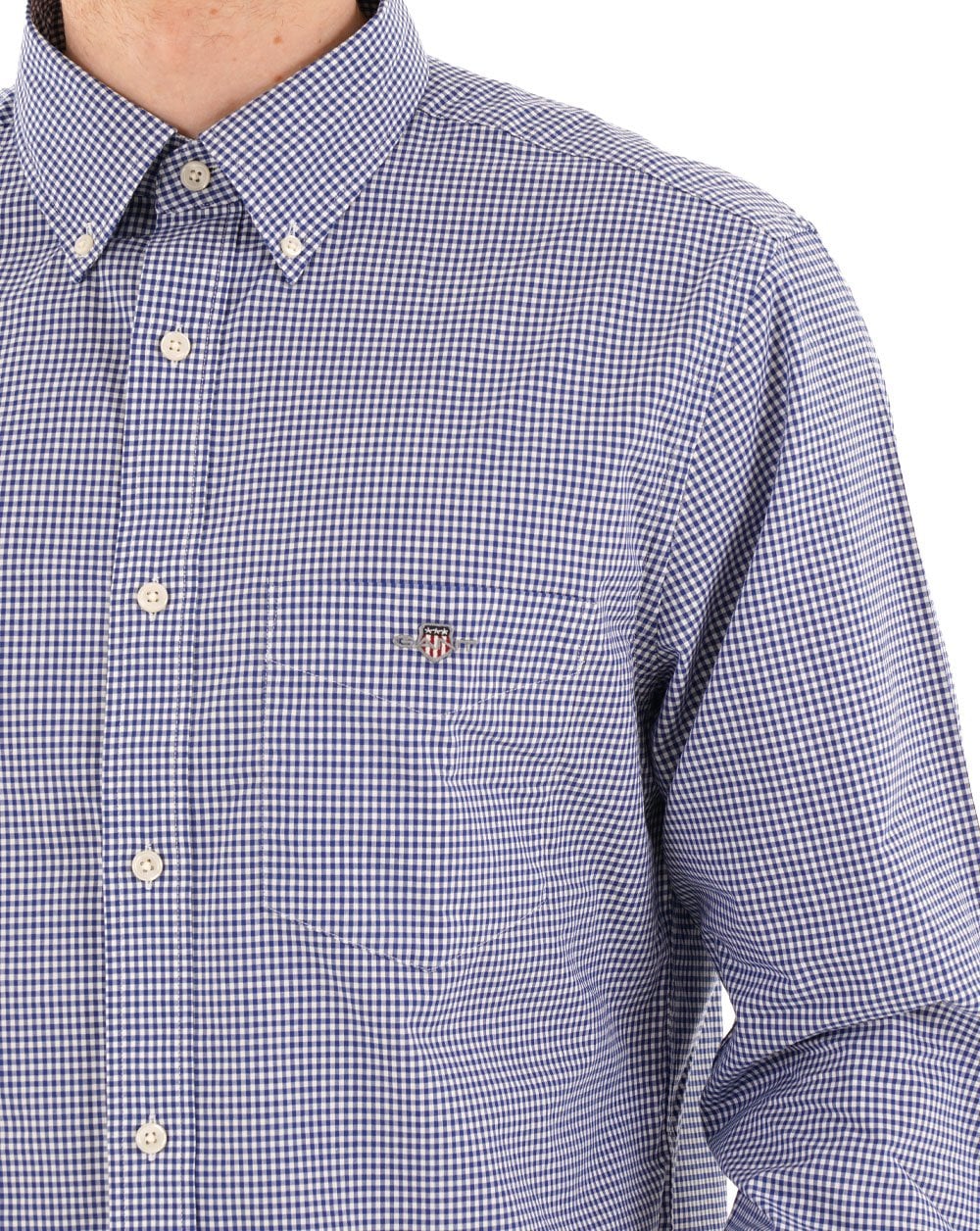 Gant Poplin Gingham LS Shirt College Blue - Image 2