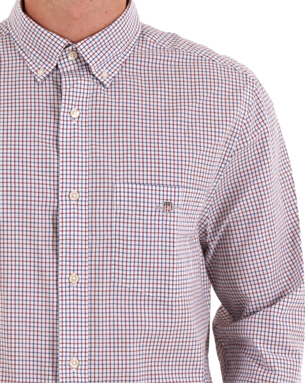 Gant Poplin Micro Check Shirt Plumped Red - Image 2