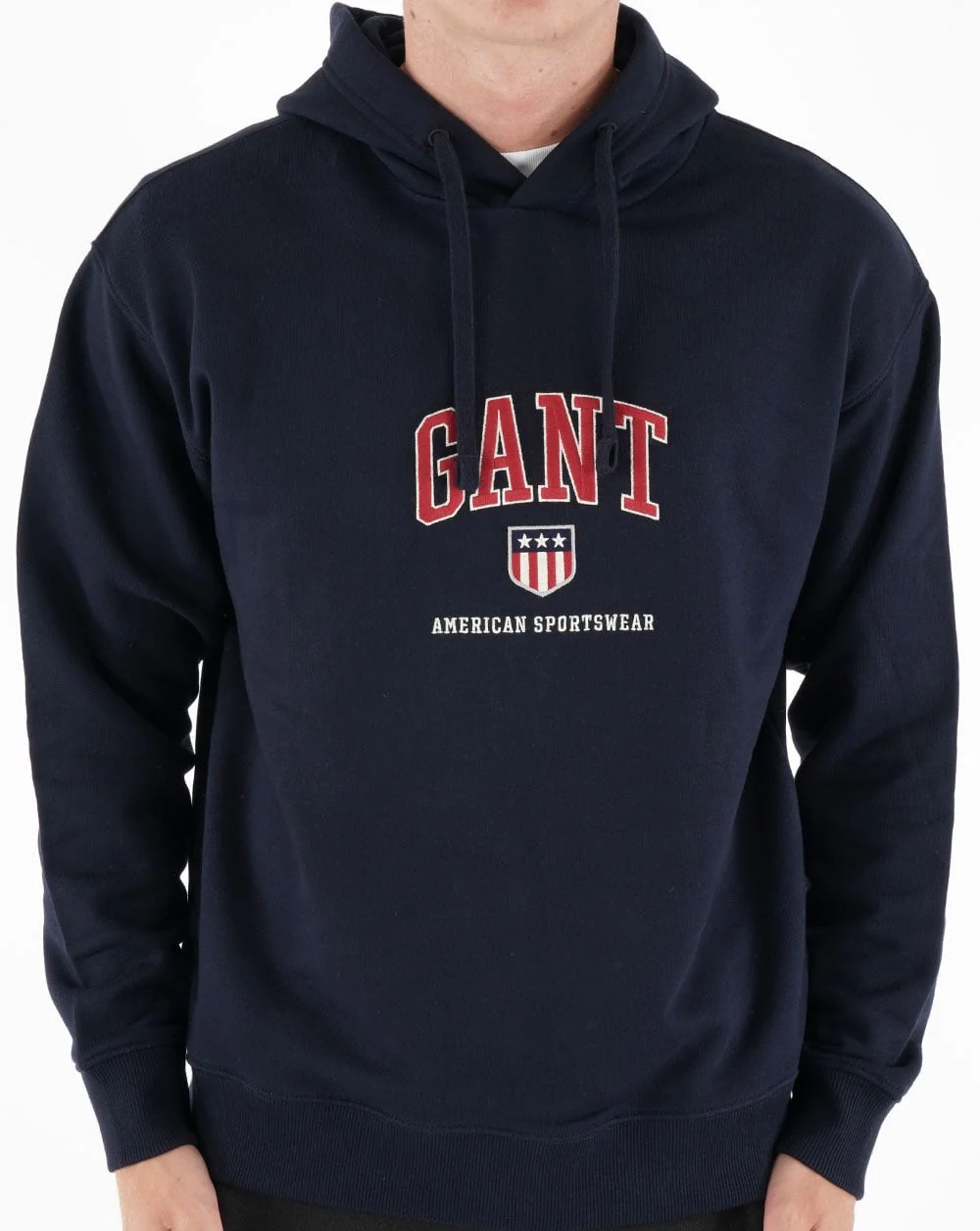 Gant Retro Shield Hoodie Navy - Image 3