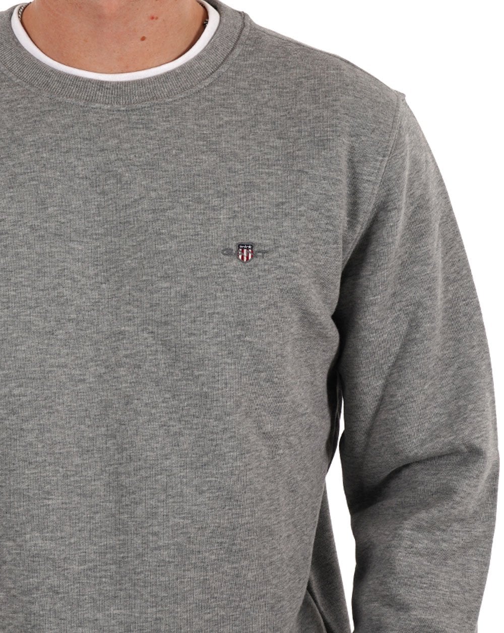 Gant Shield Crew Sweat Grey Melange - Image 2