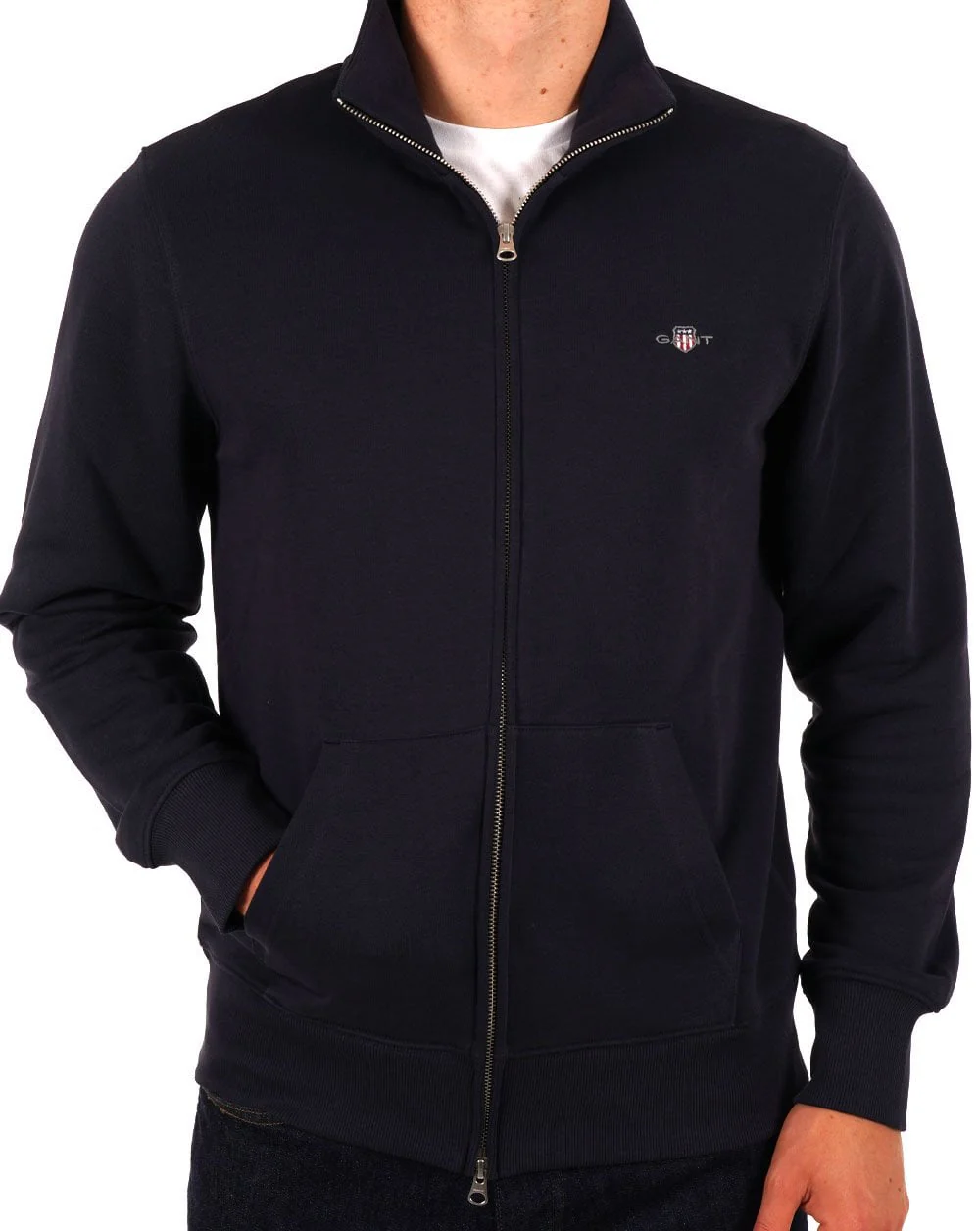Gant Shield Full Zip Sweat Navy Blue