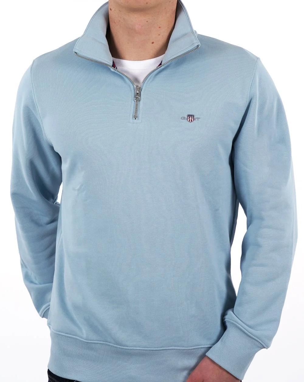 Gant Shield Half Zip Sweat Blue - Image 3