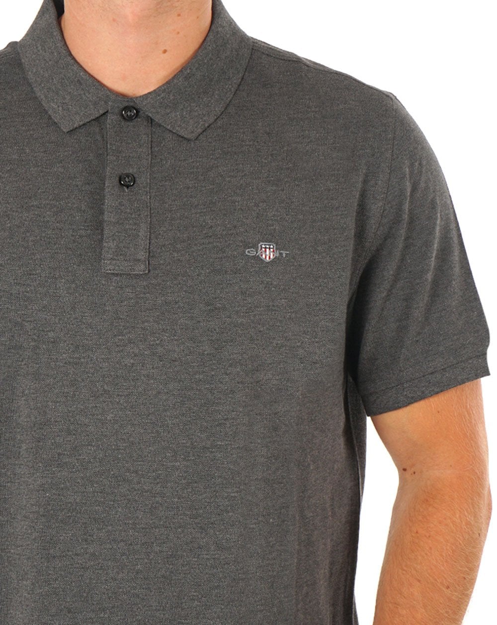 Gant Shield Pique Polo Anthracite Melange - Image 2