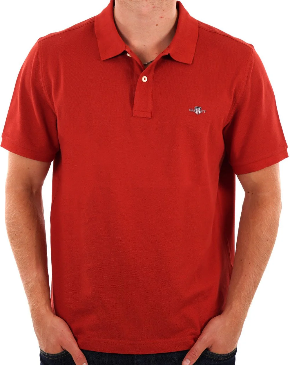 Gant Shield Pique Polo Iron Red - Image 3