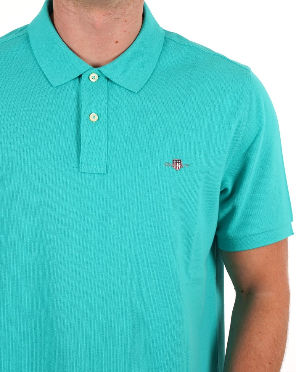 Gant Shield Pique Polo Lagoon Blue - Image 2