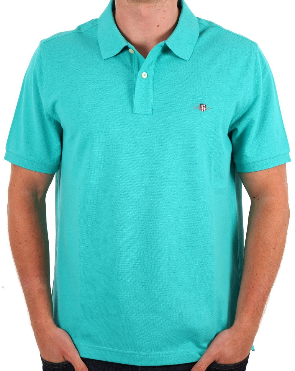 Gant Shield Pique Polo Lagoon Blue - Image 3