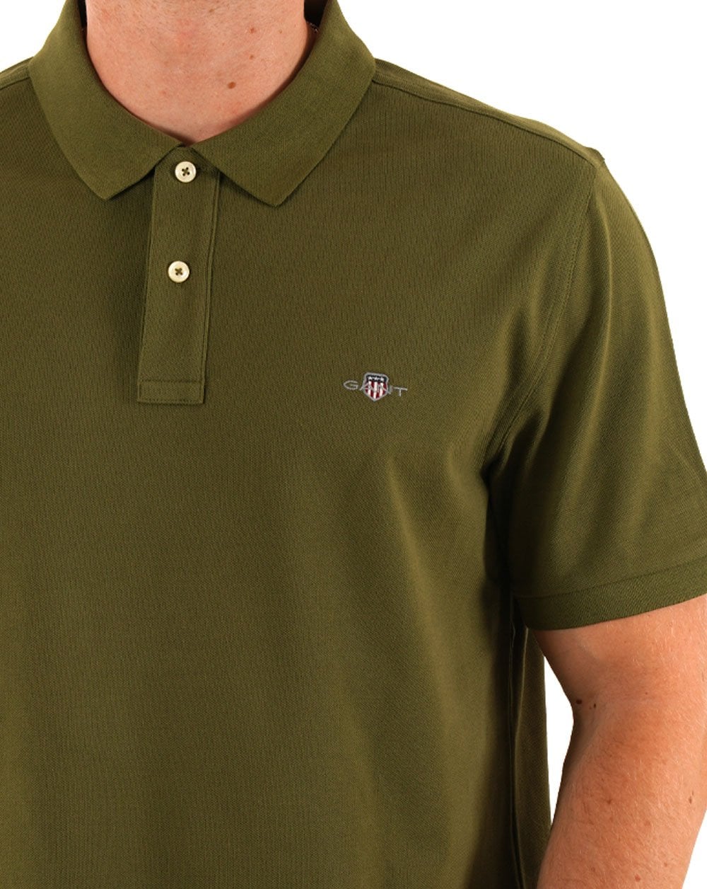 Gant Shield Pique Polo Moss Green - Image 2