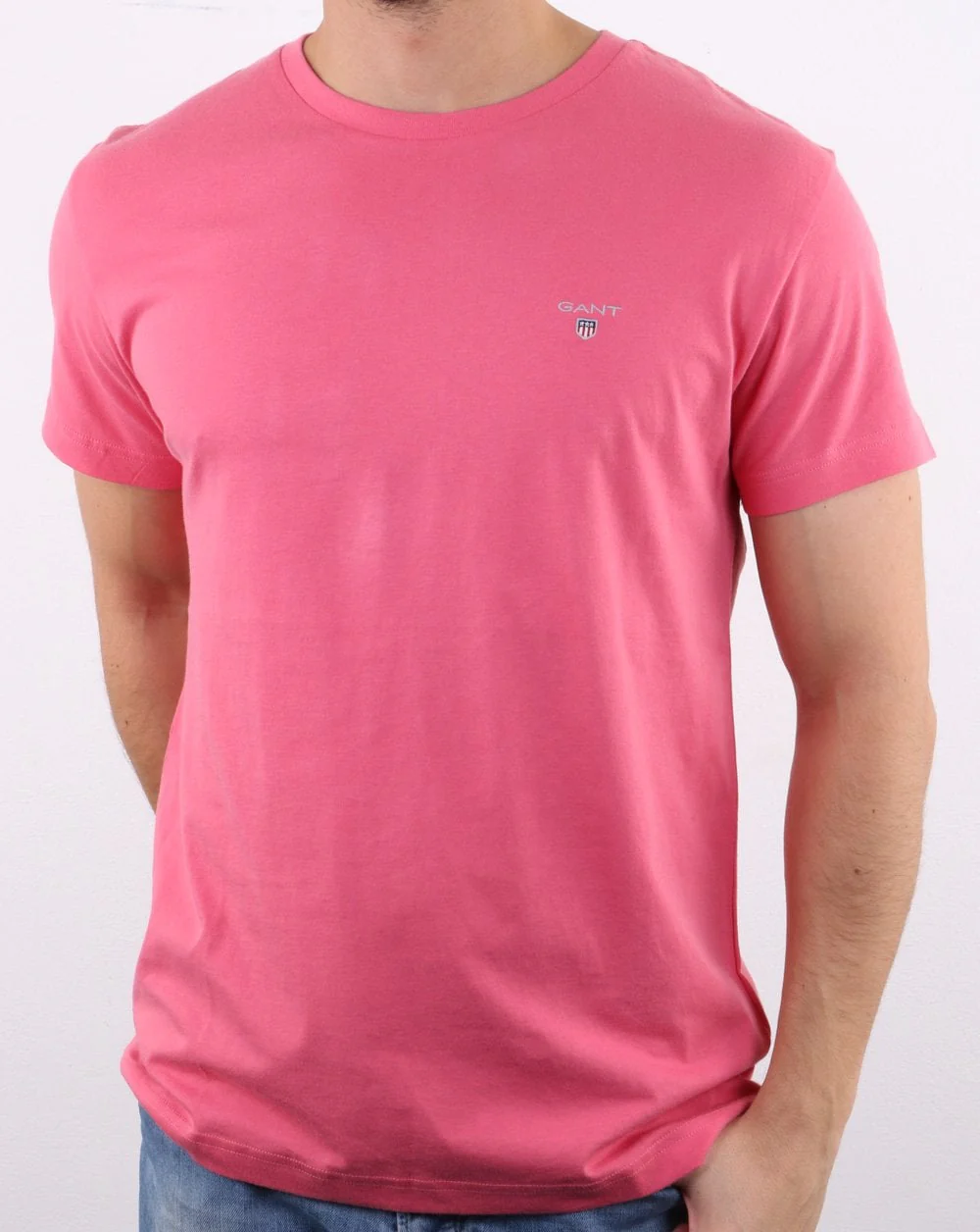 Gant Solid Crew Neck T Shirt Rapture Rose - Image 2