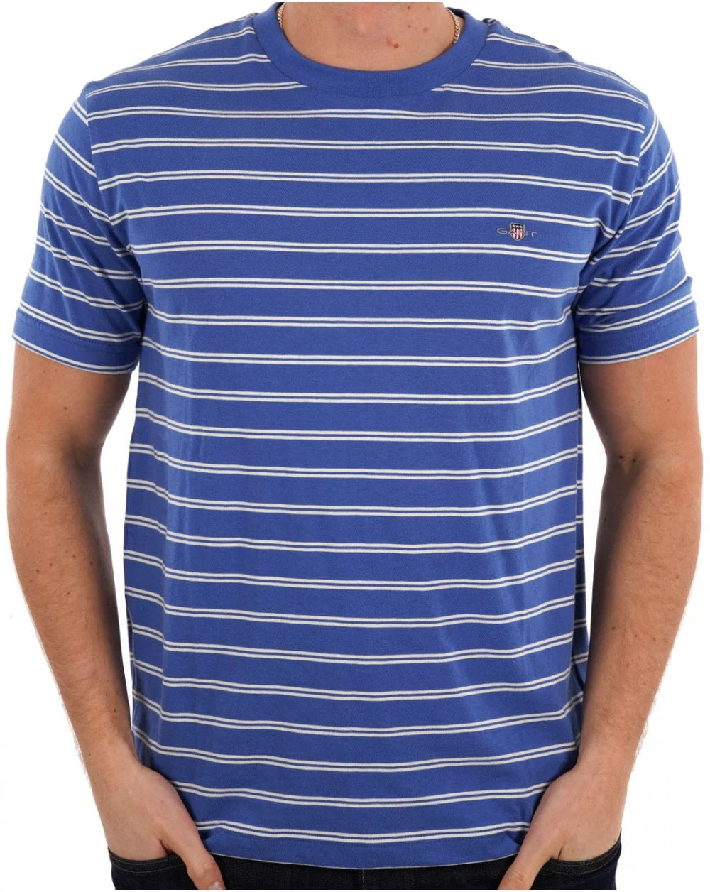 Gant Striped T Shirt Rich Blue