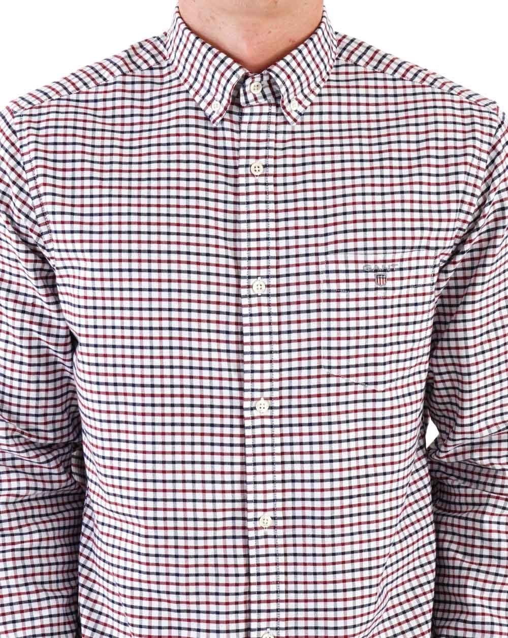 Gant Tattersall Oxford Shirt Deep Red/Navy - Image 2
