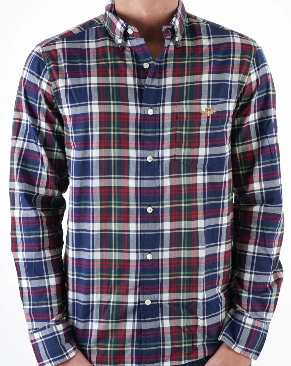 Gant Twill Check Shirt Dusk Blue - Image 3