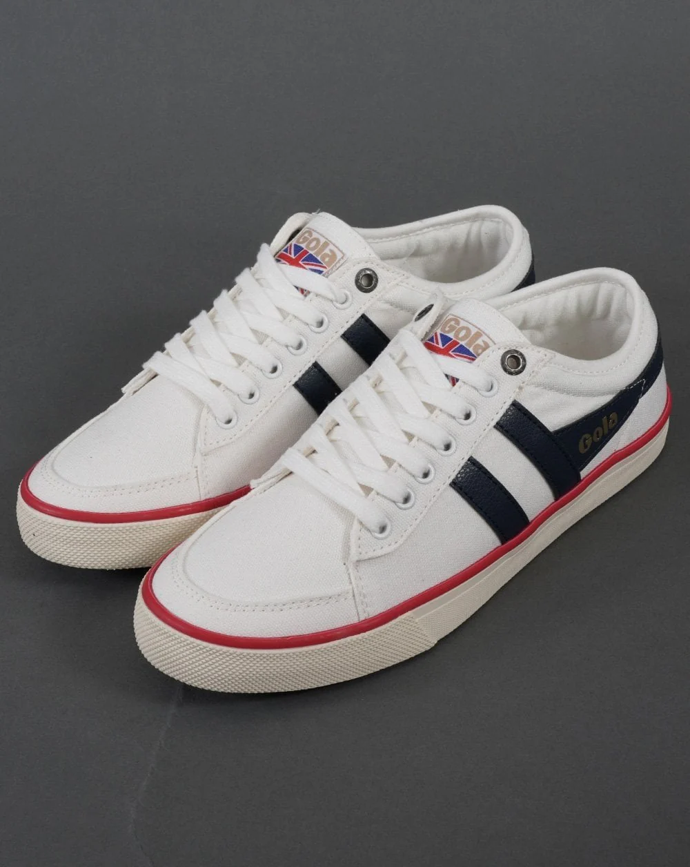Gola Classics Vegan Comet Trainer Off White/Navy/Red - Image 2