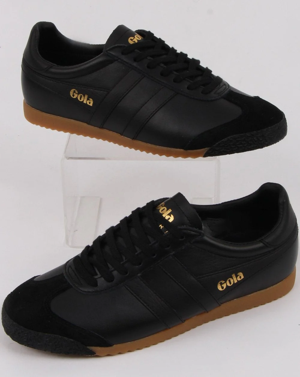 Gola Harrier 50 Leather Trainer Black/black