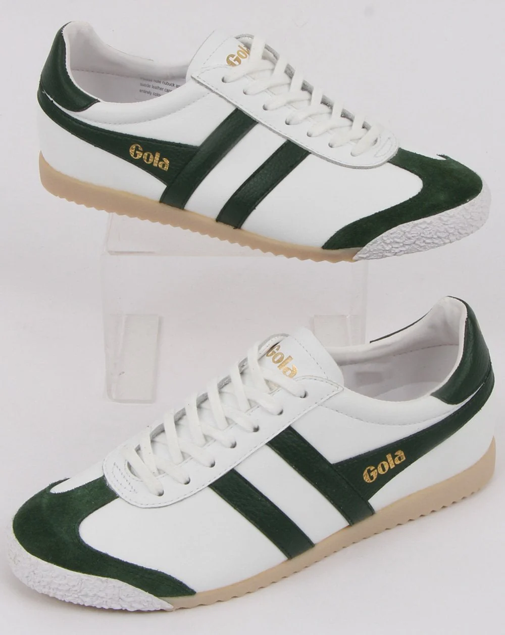Gola Harrier 60s-70s Leather Trainer White/green