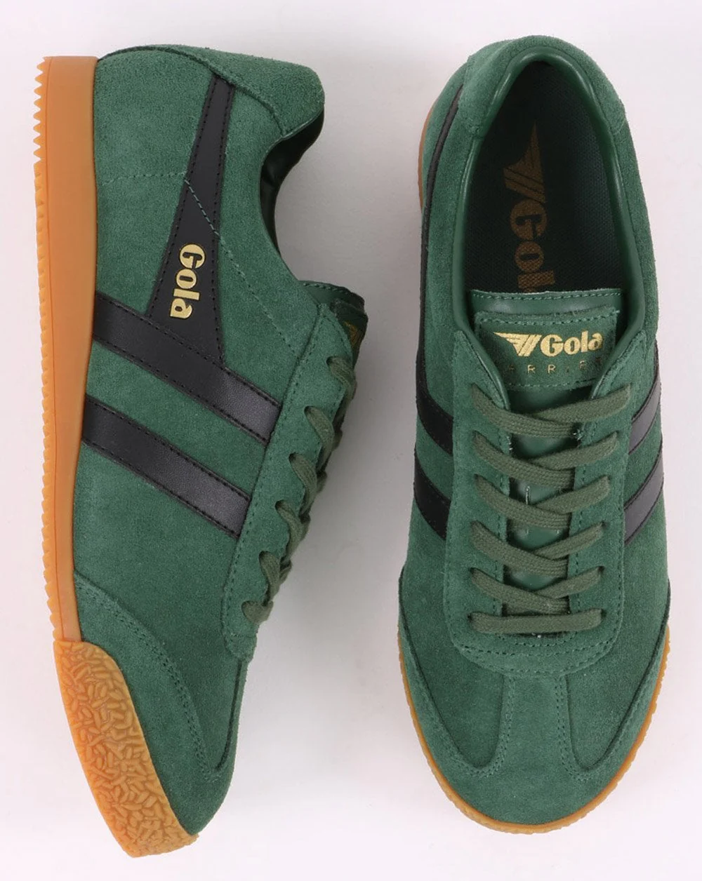 Gola Harrier Suede Trainer Evergreen/black - Image 4
