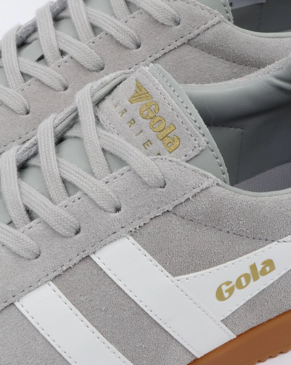 Gola Harrier Suede Trainer Light Grey/white - Image 4