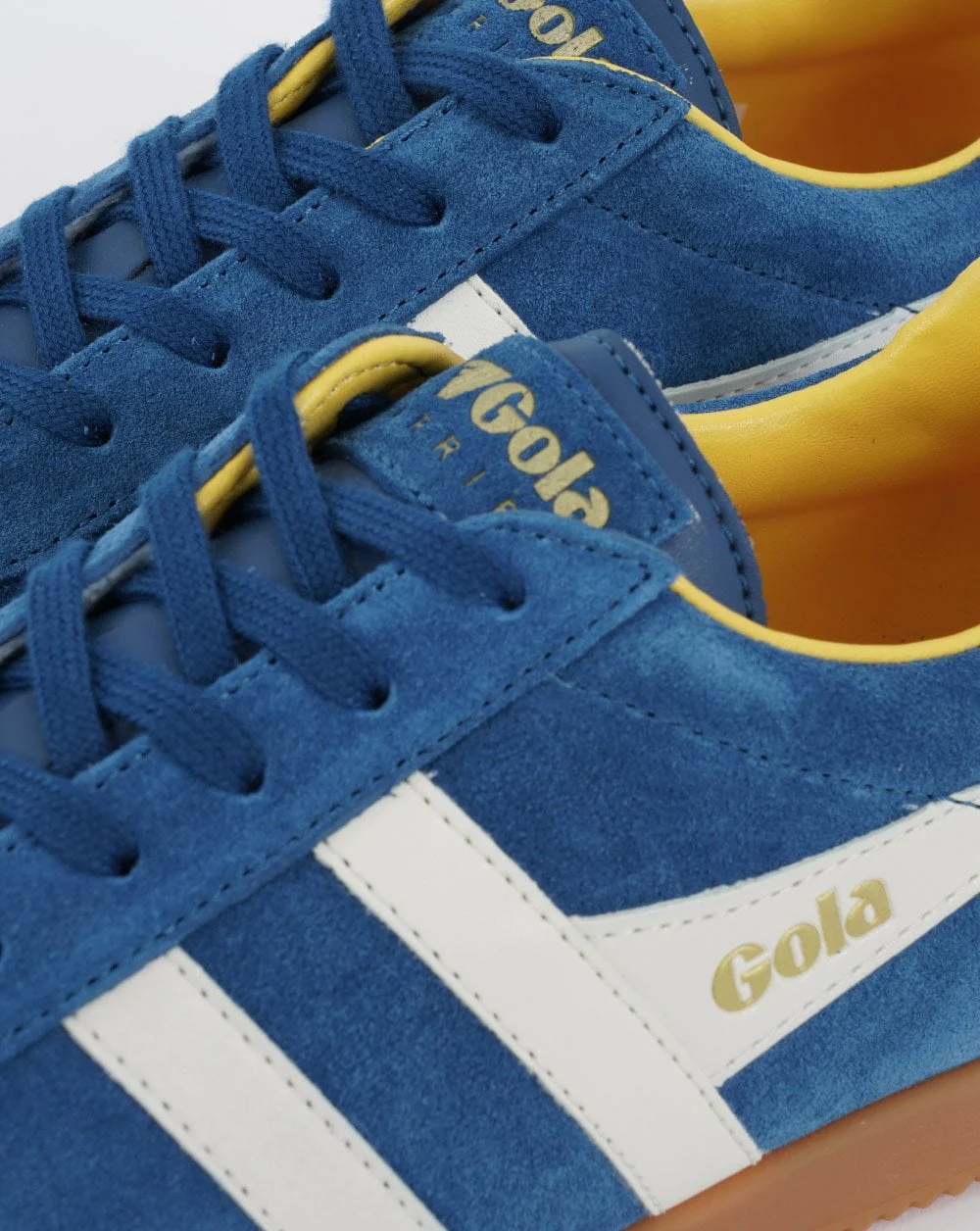 Gola Harrier Suede Trainer Marine Blue/Off White - Image 4