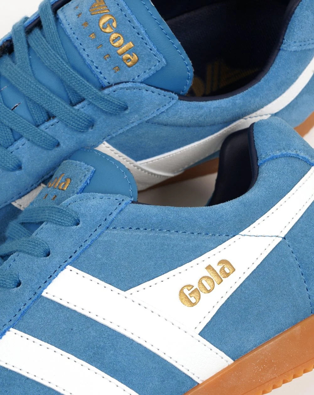 Gola Harrier Suede Trainer Santorini/White/Navy - Image 3