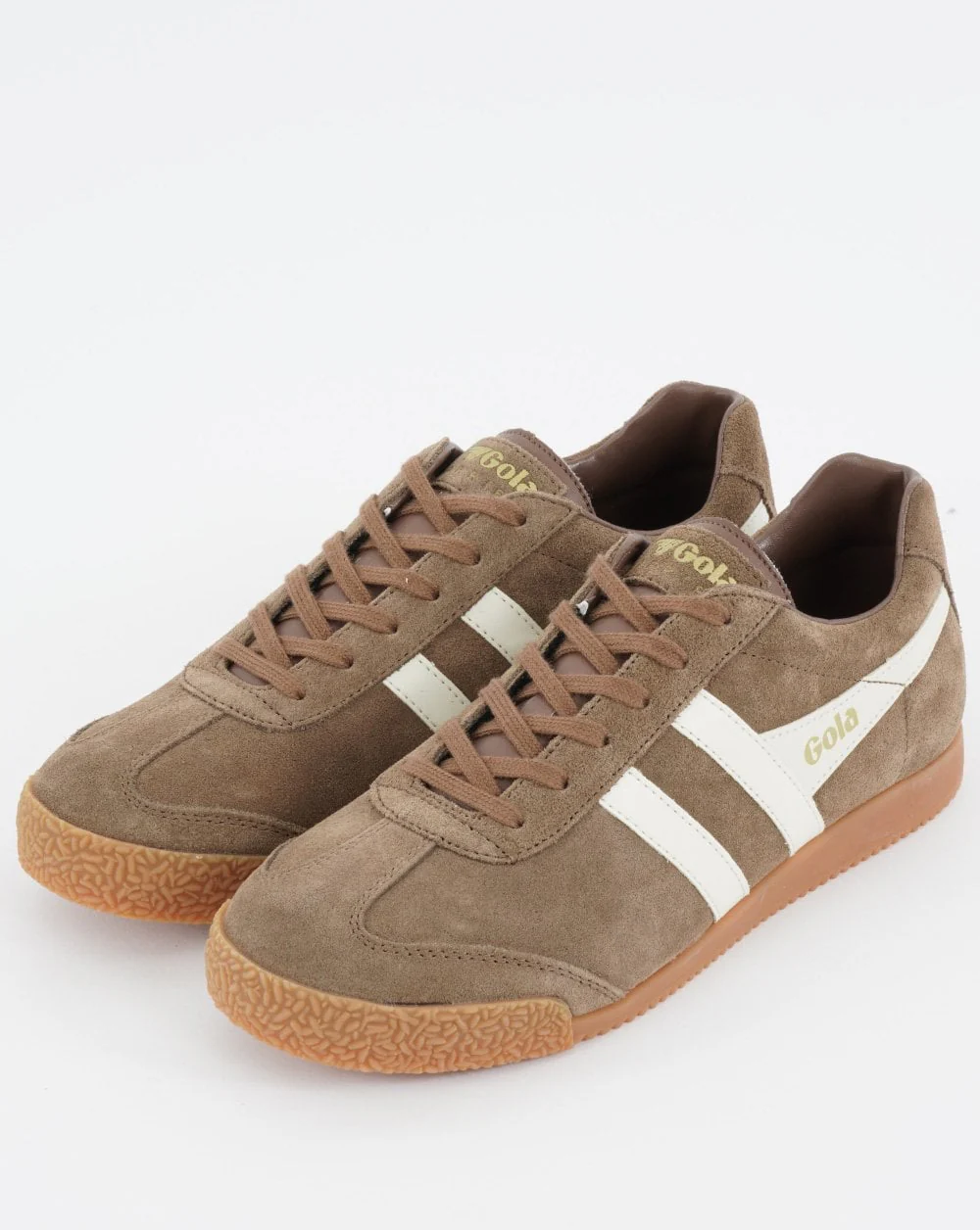 Gola Harrier Suede Trainer Tobacco/Off White - Image 3