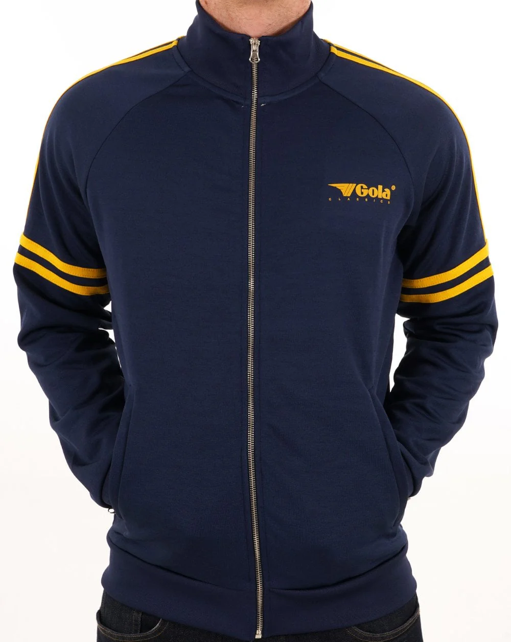 Gola Logo Striped Track Top Navy - Image 4