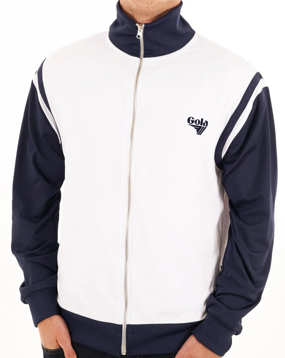 Gola Tricot Track Top White/Navy - Image 2