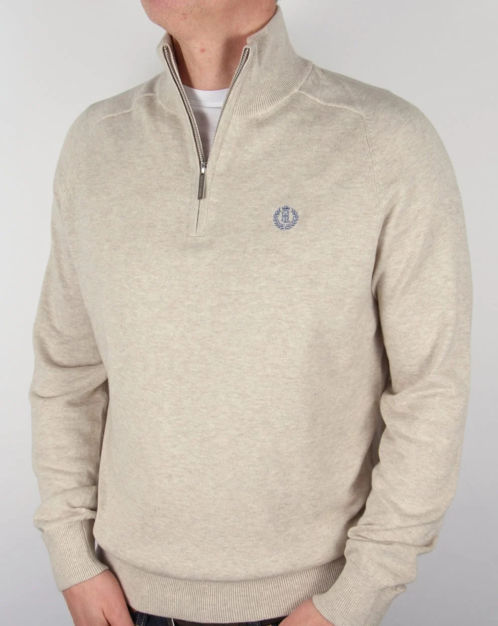 Henri Lloyd Half Zip Knit Sand Marl