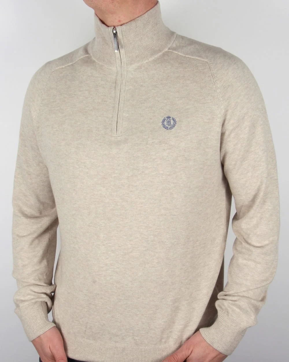 Henri Lloyd Half Zip Knit Sand Marl - Image 4