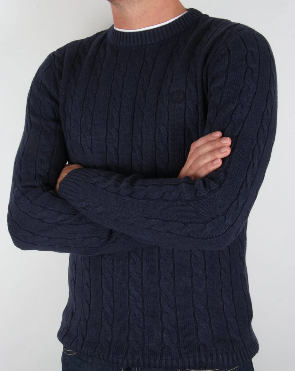 Henri Lloyd Kramer Cable Knit Jumper Indigo Marl - Image 3
