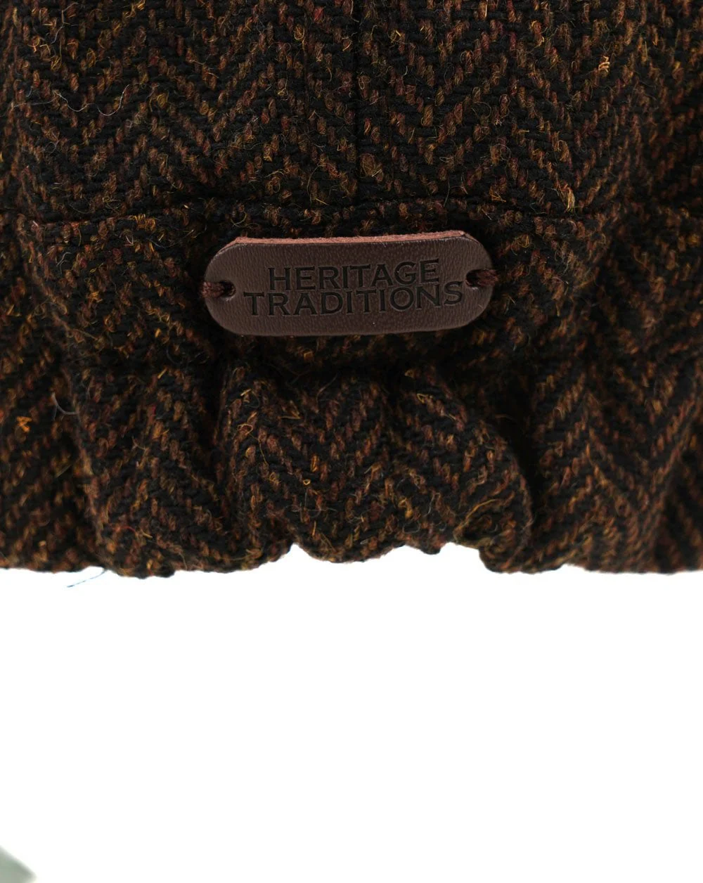 Heritage Traditions Peaky Stud Herringbone Tweed Cap Brown - Image 2