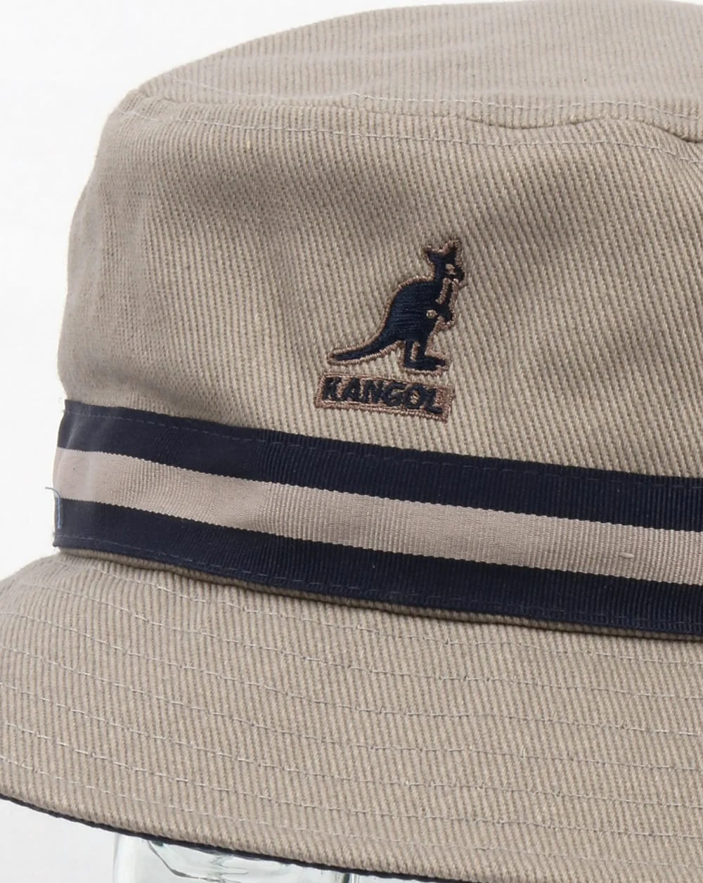 Kangol Stripe Lahinch Bucket Hat Grey - Image 2