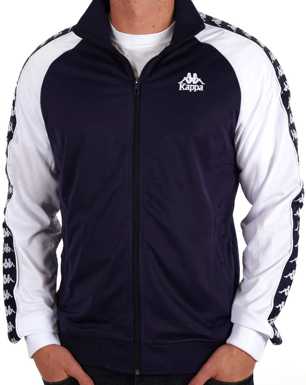 Kappa Uriah Track Top Blue Navy/White - Image 3