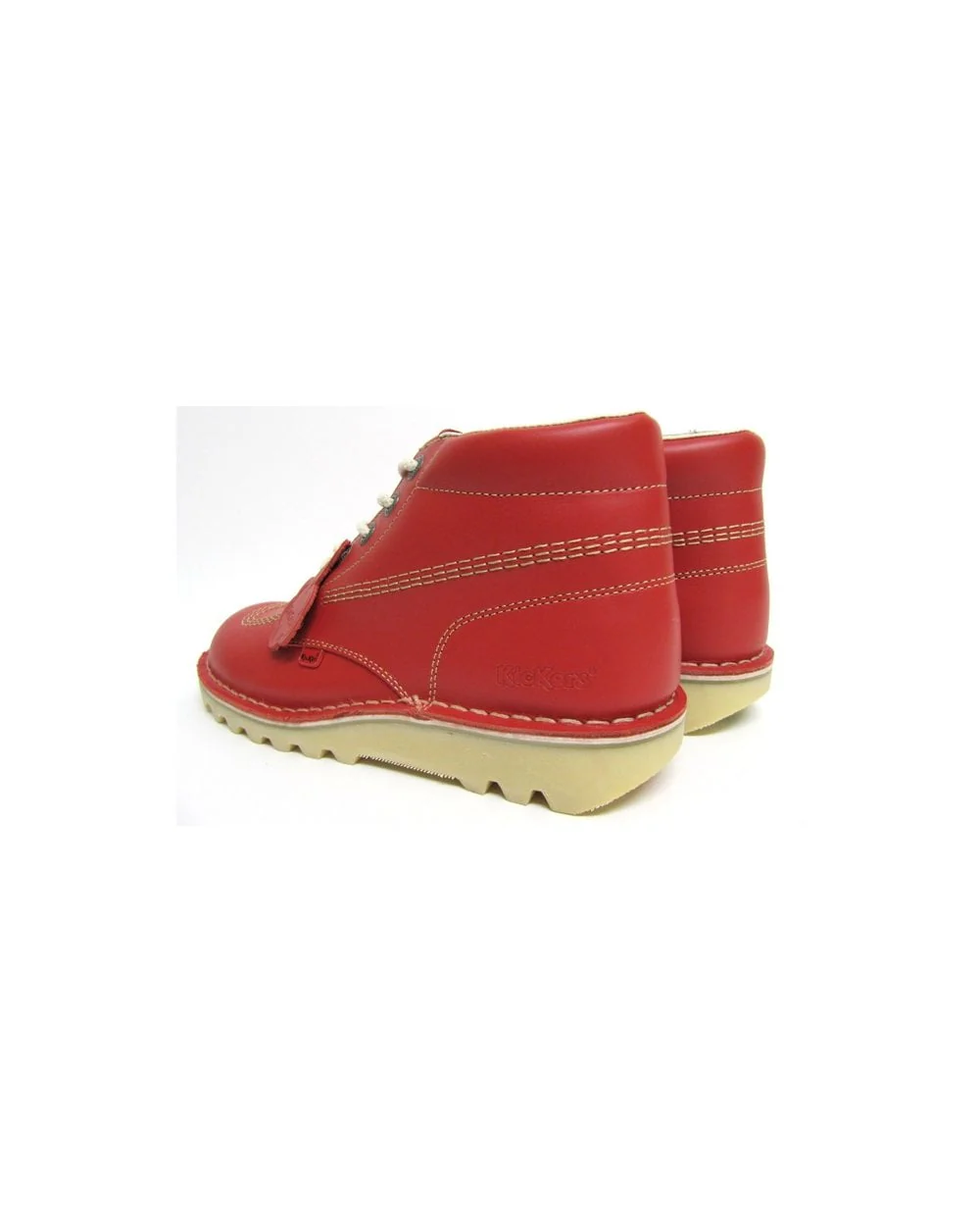 Kickers Kick Hi Boots In Leather Red - Image 4