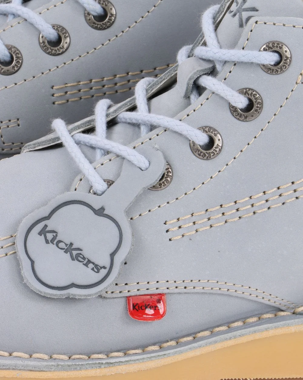 Kickers Kick Hi Leather Boot Pale Blue - Image 2