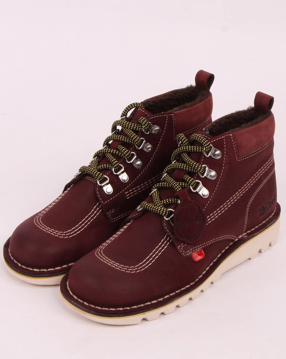Kickers Kick Hi Winterised Leather Boot Burgundy
