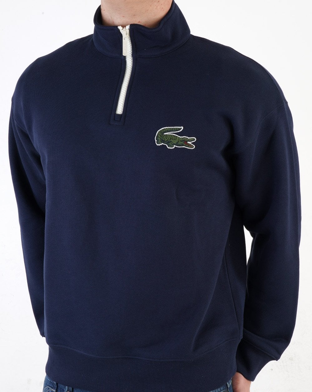 Lacoste 1/4 Zip Sweatshirt Navy - Image 2