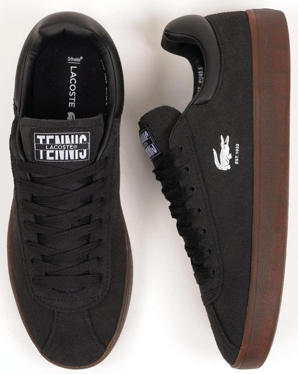 Lacoste Baseshot Trainers Black/Dark Gum - Image 4