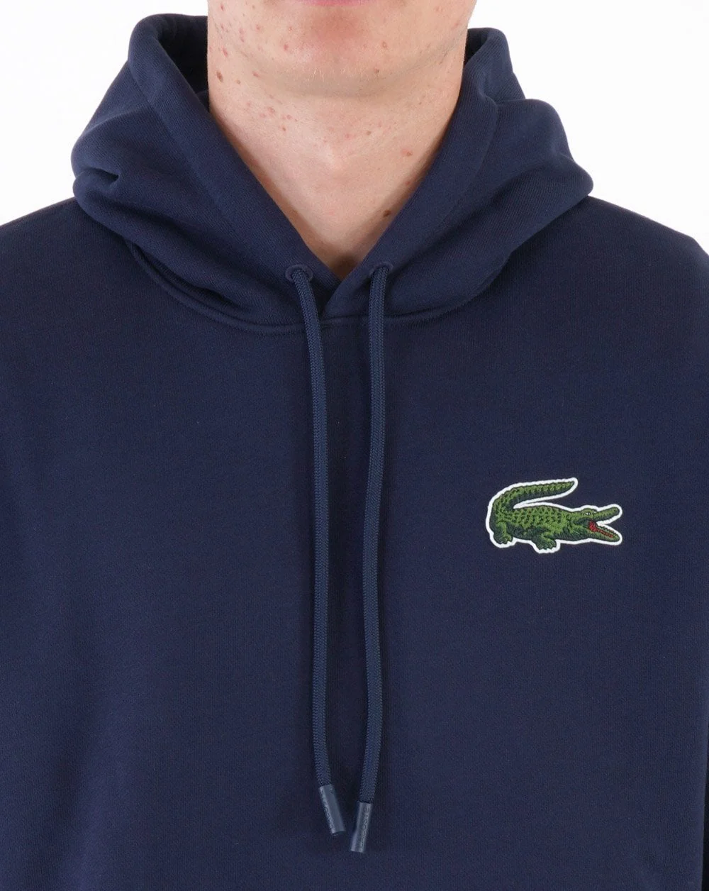 Lacoste Big Croc Pullover Hoodie Navy - Image 2